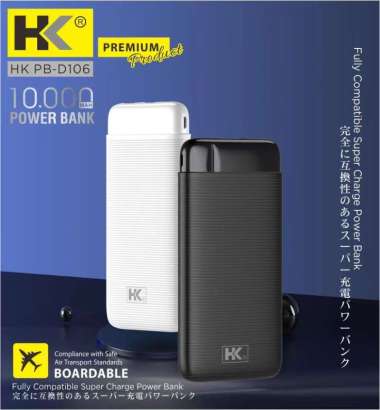 Power Bank HK PB-D106 10000mAh LED Indicator Portable Hitam