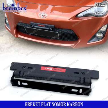 Breket Dudukan Plat Nomor Mobil Carbon Kaki Gantungan Tempat Plat Mobil Merah