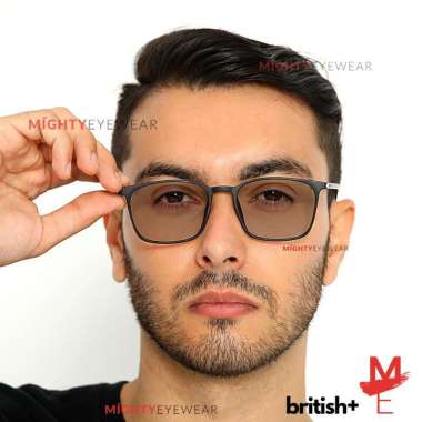 Baru! Kacamata Antiradiasi / Photochromic/ Blueray British Black Doff Frame Saja