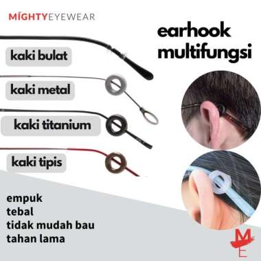 Ear Hook Bulat Earhook Karet Kacamata Pengait Kacamata / Anti Slip Hitam