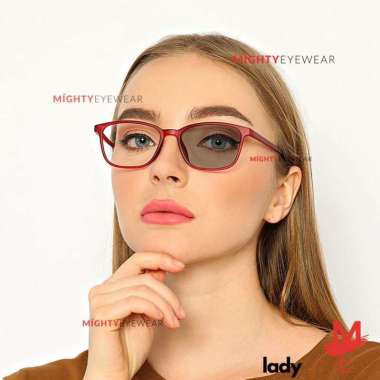 Kacamata Anti Radiasi Photocromic Bluechromic Blueray Lady Merah FRAME SAJA