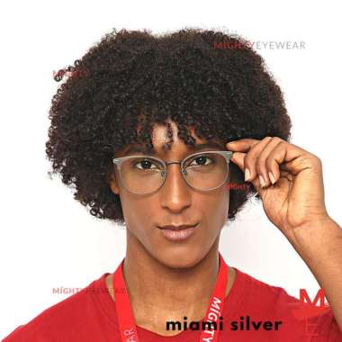 Kacamata Photochromic Antiradiasi - Miami Silver Kaca Mata Besi Pria Frame saja
