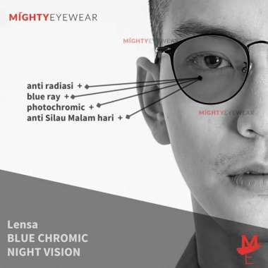 Lensa Blue Chromic Night Vision ( Blueray Photochromic & Night Vision)