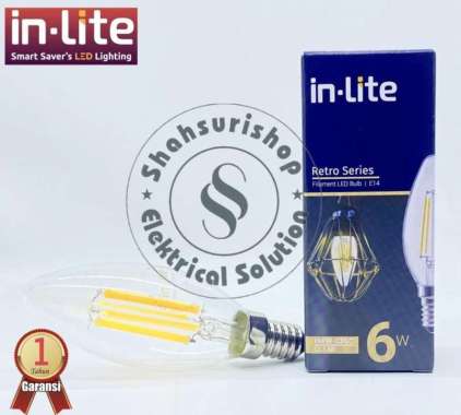 IN LITE RETRO SERIE FILAMENT CAFE CANDLE E14 INFM C35C CLEAR 6W KUNING