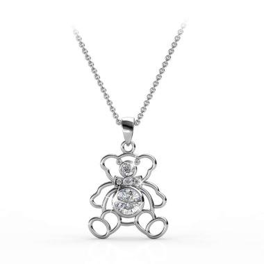 Her Jewellery Teddy Bear Pendant Crystal Kalung Wanita