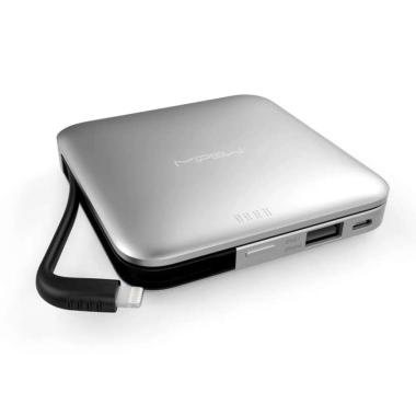 MIPOW SPL09 Power Cube Built-in Lightning Cable Power Bank [9000 mAh] silver