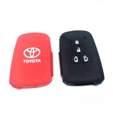 noona variasi mobil Silicone Cover Kunci Mobil for Toyota Sienta - BLACK