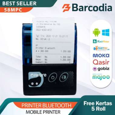 MOBILE PRINTER BLUETOOTH MP - 58X PRINTER PPOB/KASIR (USB+BLUETOOTH) BLACK
