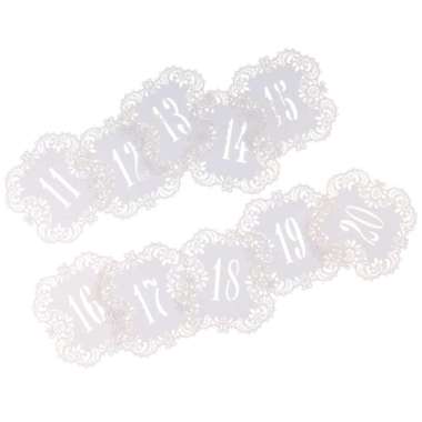 Standalone NEW Laser Heart Design 1-15 White Wedding Table Numbers 