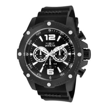 INVICTA I-Force 19662 Chronograph Black Sunray Dial Black Silicone Strap [Machtwatch] Hitam