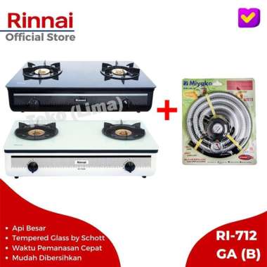 Jual Rinnai Jne Sicepat Kompor Gas 2 Tungku Ri 712 Ga B Tutup Kaca Original Murah Diskon Januari 23 Blibli