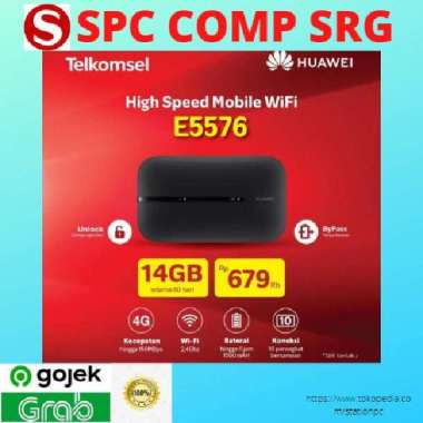 Mifi 4g Huawei E5576 Router Modem Wifi Free Telkomsel 14Gb
