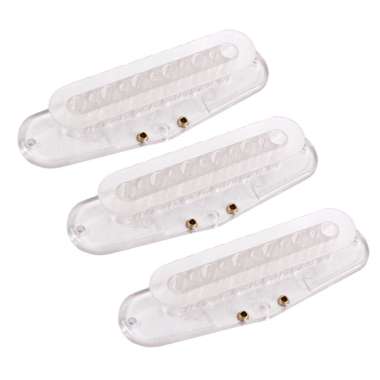 6x Single Coil Screw Side Guitar Pickup Bobbins 48mm Poles Transparent Clear 