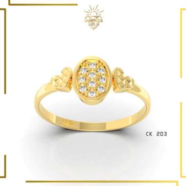 CINCIN EMAS ASLI KADAR 375 DAN KADAR 300 CINCIN WANITA EMAS CINCIN LINGKARAN SIMPEL CK 203 8K
