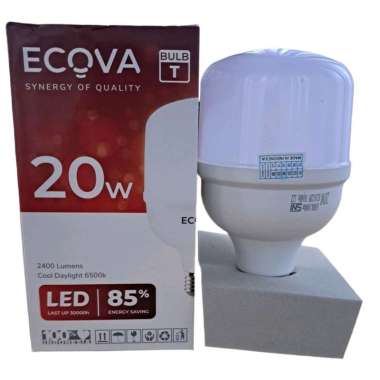lampu led 20w capsule bohlam led 20watt putih ecova bulb t garansi