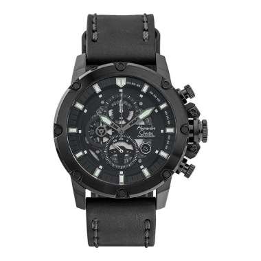 Alexandre Christie AC 6564 MC LIPBA Chronograph Men Black Dial Black Leather Strap [Machtwatch] Hita