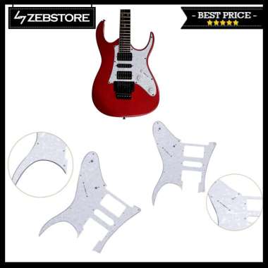 Pickguard Pelindung Body Gitar Ibanez H-S-H 3Ply Pearl White White