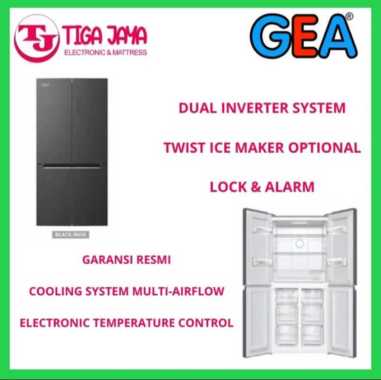 GEA KULKAS G4D 586 L KULKAS SIDE BY SIDE BLACK INOX INVERTER G4D-586
