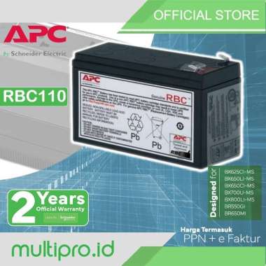 Baterai UPS APC BX625CI-MS BX650LI-MS BX800LI-MS BR550GI, RBC110
