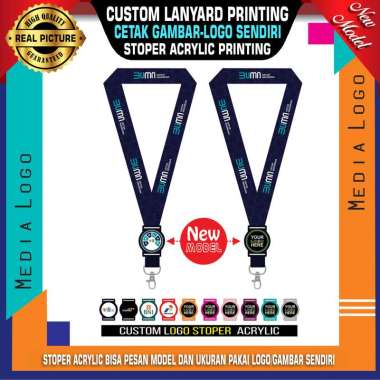 Custom Lanyard Printing Stoper Acrylic Cetak Logo BUMN (Model Baru) 2,5cm Satu Sisi