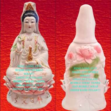Rupang Patung Dewa KERAMIK PREMIUM GUAN YIN / KWAN IM 12 Inch Ping An Ji Xiang