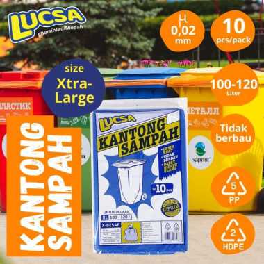 Lucsa Kantong Sampah XL 100-120L - Plastik Sampah Bin Liner Garbage Bag Biru