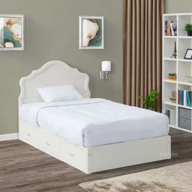 IFURNHOLIC Regina Drawers Bed / Dipan Tempat Tidur Minimalis / Divan Rangka Kayu 160x200