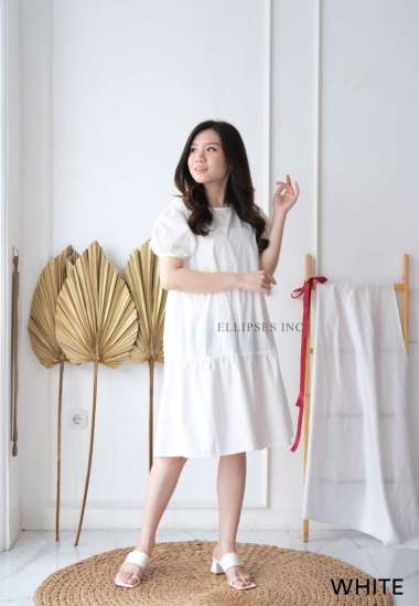 ELLIPSESINC Dress Casual Wanita / Lisbon Dress XL WHITE
