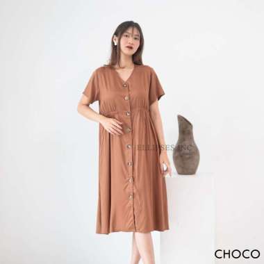 ELLIPSESINC Dress Casual Wanita Lyn Dress L CHOCO
