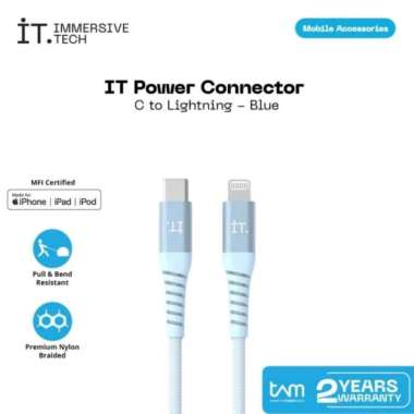IT Power Connector USB Type C to Lightning Cable Charge iPhone - Blue