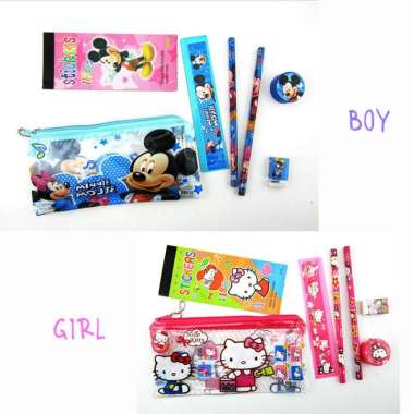 Tempat Pensil Tulis MURAH Anak Sekolah Komplit Lengkap Isi (ZH-ATK003) BOY