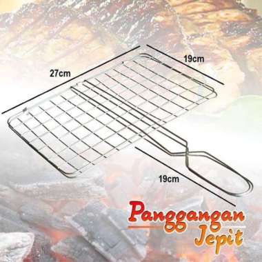 Alat Panggang Stainless Jepit. Panggangan Ikan.Sate.Ayam. Alat Bakaran Putih