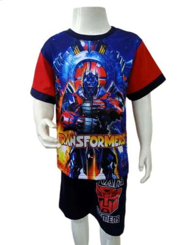 Baju Setelan Main Anak Laki-laki Transformers Superhero Keren 7 tahun Multicolor