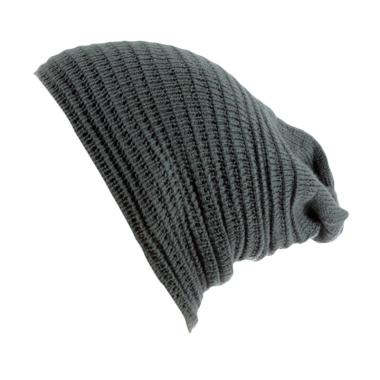 Elfs Shop Topi Kupluk Rajut Alur - Abu Tua