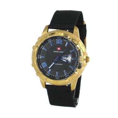 Swiss Army SA 1978 Jam Tangan Pria - Black Gold Blue Black/ Gold