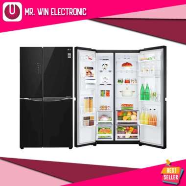 LG GC-C247UGUV Kulkas Side by Side 675L gross /618L nett Inverter Linear Compressor dan Mini Bar, Th