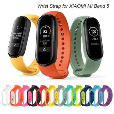 Tali Jam Silicone Strap Wristband Xiaomi Mi Band 5 Yellow