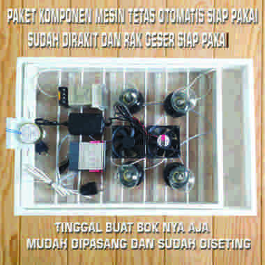 ALAT KOMPONEN MESIN TETAS RAK GESER OTOMATIS LENGKAP KAPASITAS 50 putih