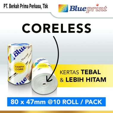 BLUEPRINT Kertas Thermal / Kasir / Struk PPOB 80x47 1 Pack Isi 10 Roll White