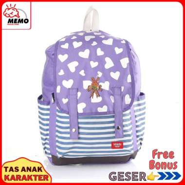Tas Sekolah Anak SD Lucu Warna Ungu Kombinasi Free BONUS Tas Sekolah Anak Perempuan SD Tas anak Pere