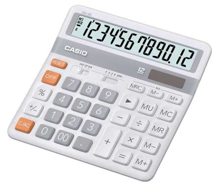 CASIO DH20WE Wide 12 Digit Electronic Calculator White