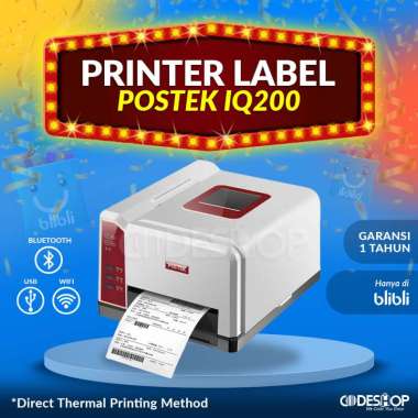 PRINTER BARCODE POSTEK IQ200 CETAK PRINT LABEL STIKER THERMAL TERMAL Putih