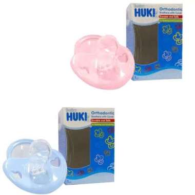 Huki Baby Orthodontic Soothers With Cover Empeng 1Pcs Blue
