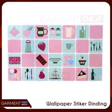 Wallpaper Dinding Dapur Sticker Pelindung Tembok Dapur Anti Panas & Minyak PINK