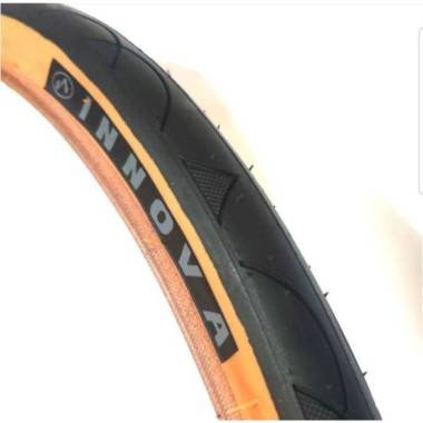 Ban luar sepeda lipat 20 x 1 3/8 Innova ( kembang halus ) - hitam list coklat
