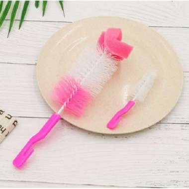 ONE - C42 Sikat Botol Susu Bayi + Free Sikat Dot / Pembersih Botol Susu 2in1 Baby Bottle & Nipple Br