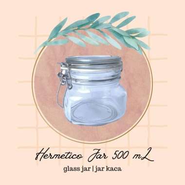 HERMETICO JAR 500 mL | Toples Kaca Tutup Kait | Jar Kaca Cantik