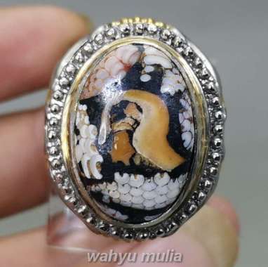 Cincin Batu Akik Antik Mustika Ular Bagus Kode 2301 Multi colour