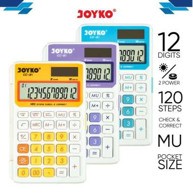 JOYKO Calculator Kalkulator CC-21 12 Digits Check & Correct Blue
