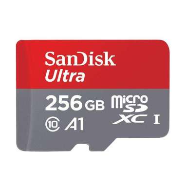 Sandisk SDSQUA4-256G-GN6MA Ultra microSDXC A1 Memory Card [256 GB] Merah